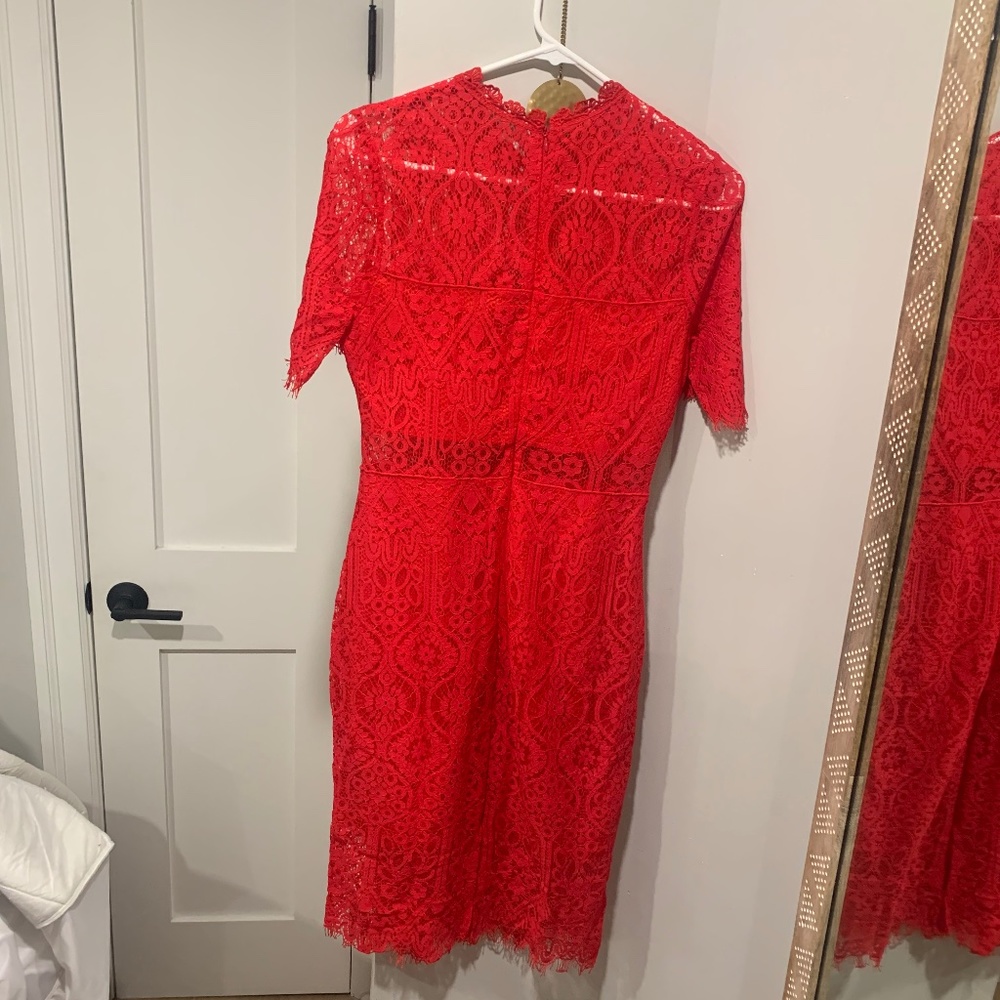 Lulus “Remarkable Red Lace Dress”
